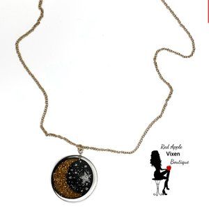 Glitter Moon & Stars Acetate Necklace